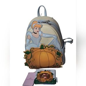 Loungefly Cinderella Ballgown Pumpkin Mini Backpack W Coin Purse Nwt